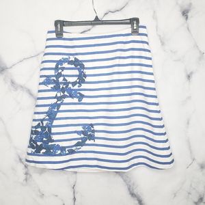 Boden nautical stripe floral anchor skirt